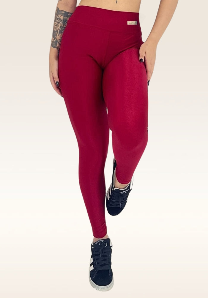 Calça Legging Vibe Vinho Cintura Alta