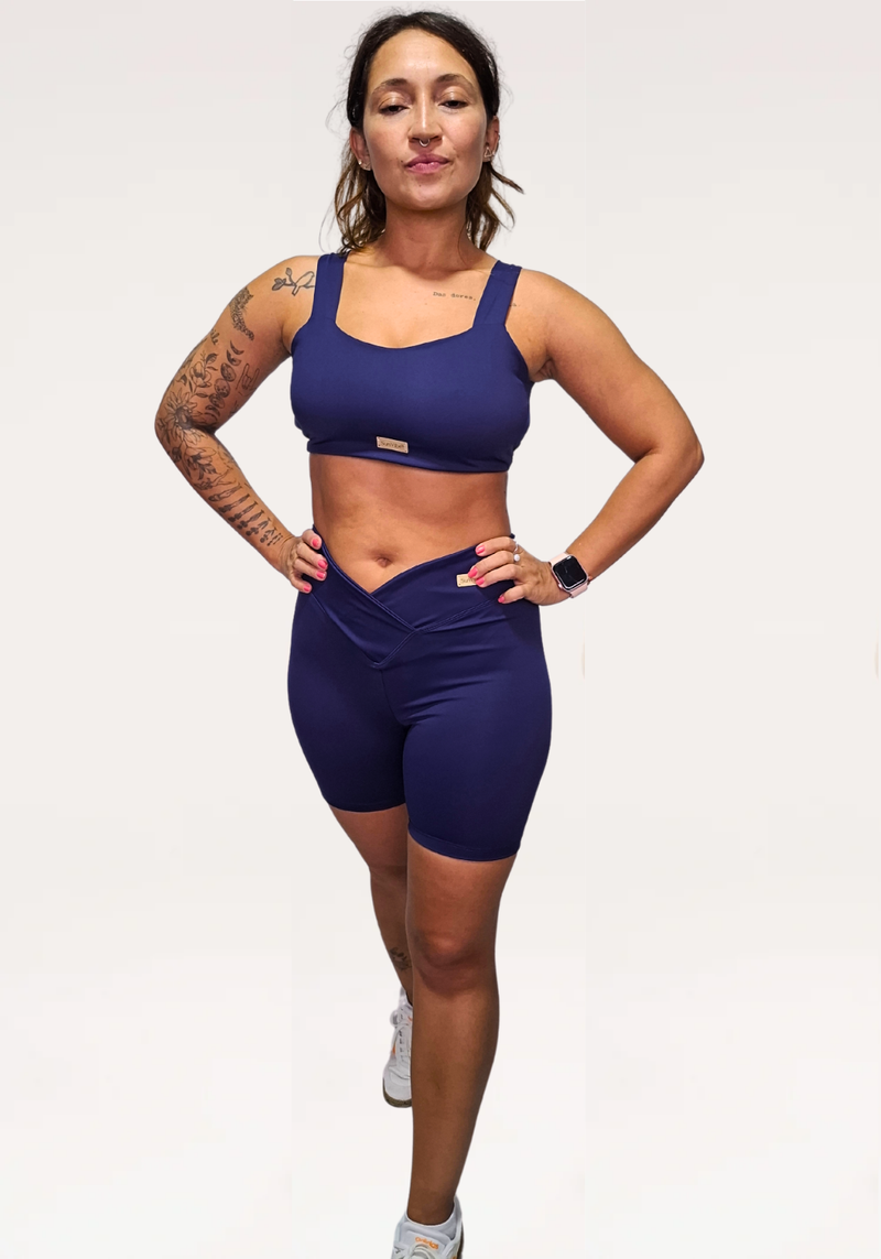Shorts Vibe Cintura em V Azul Royal