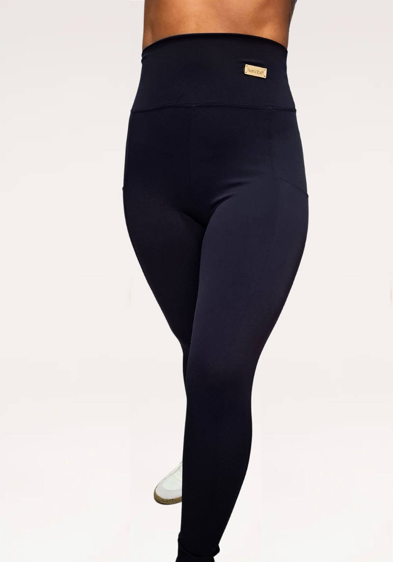 Calça Legging Vibe Preta Com Bolso (Cintura Super Alta)