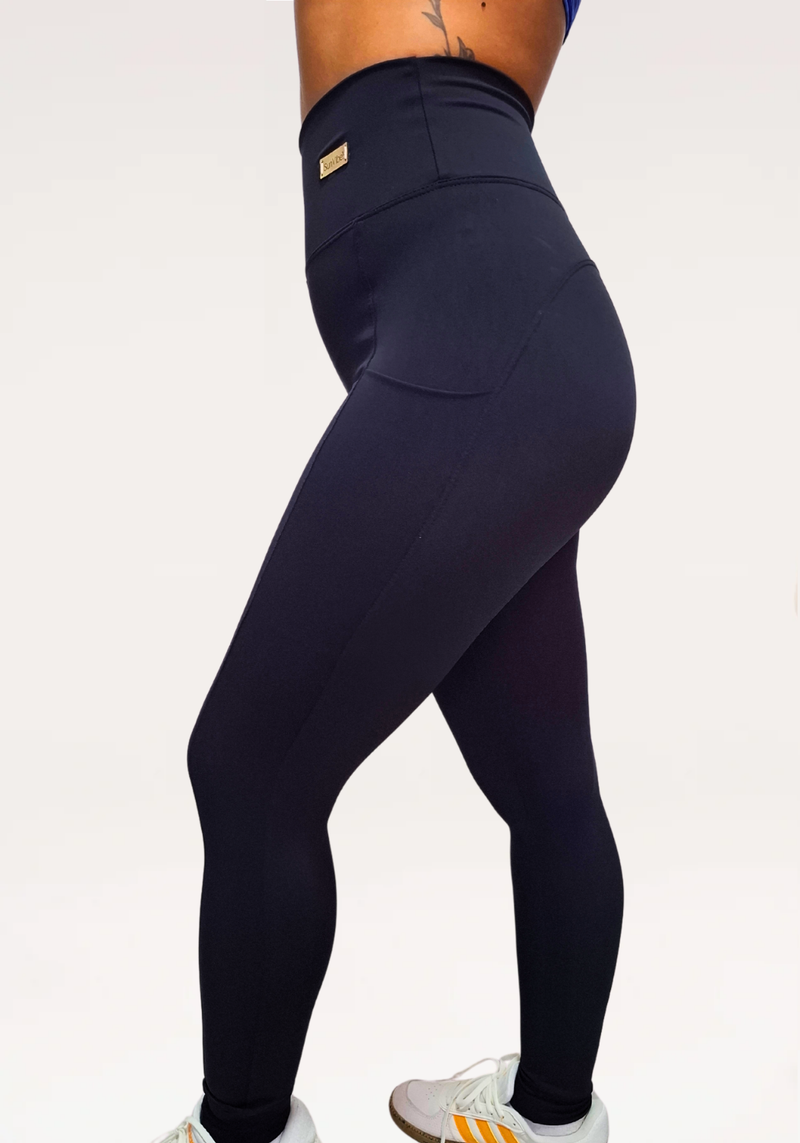 Calça Legging Vibe Preta Com Bolso (Cintura Super Alta)