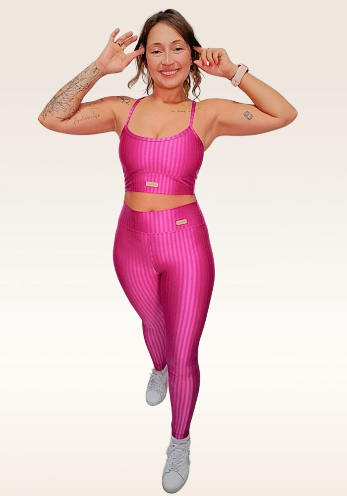 Calça Legging Vibe Cintura Alta 3D Rosa