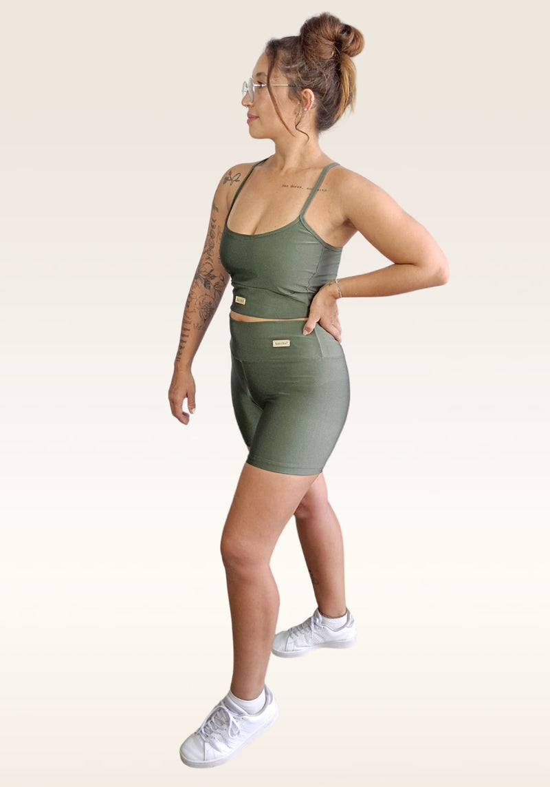 Short Vibe Cintura Alta - Verde Militar