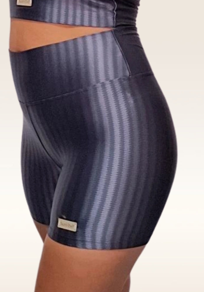 Shorts Cintura Alta - Cinza - 3D